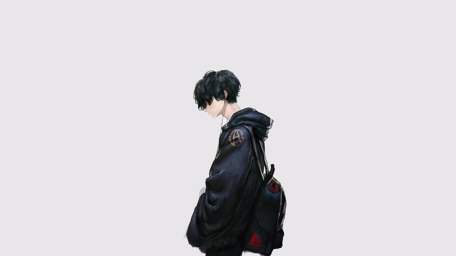 Sad Anime Boy Aesthetic Jacket Background