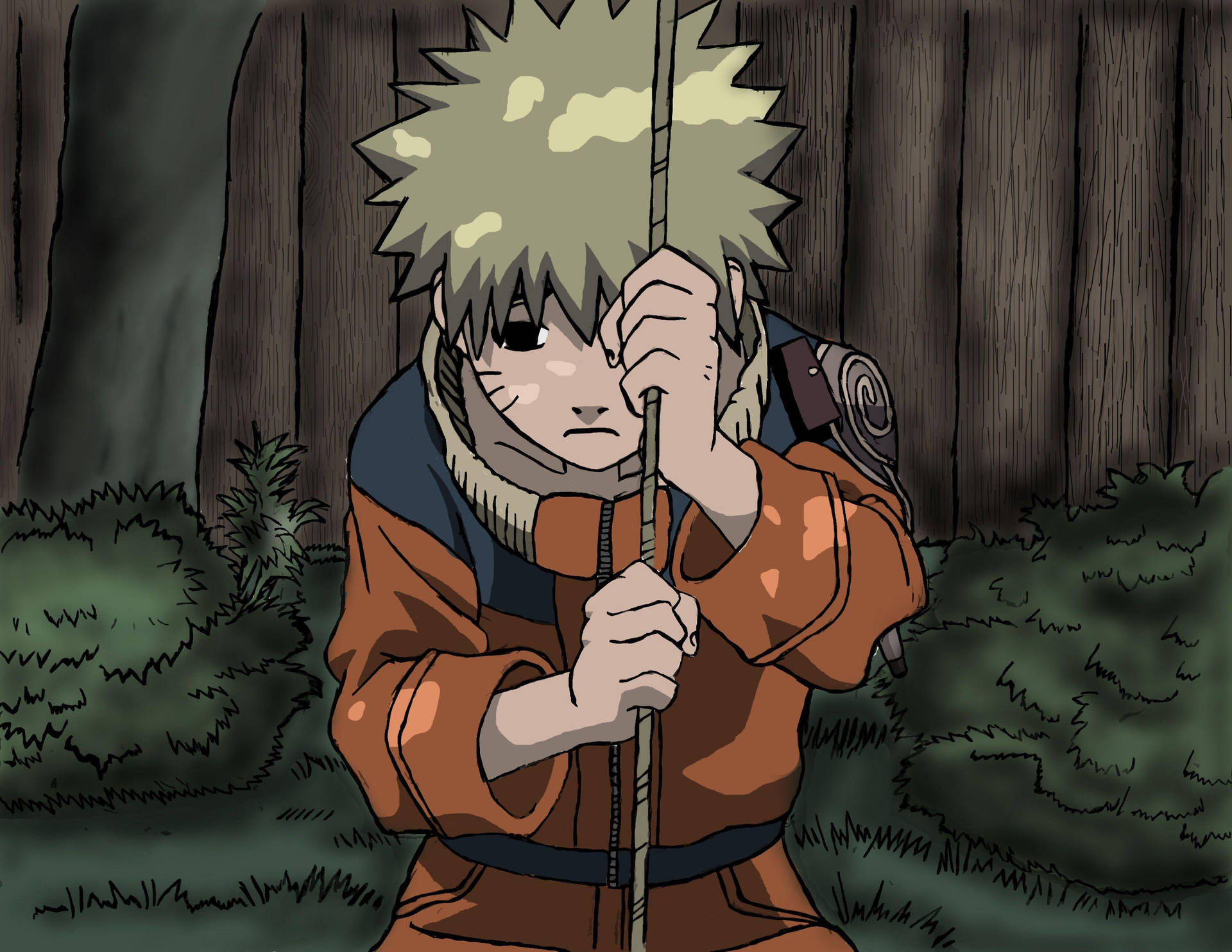 Sad Anime Boy Naruto Swing Background