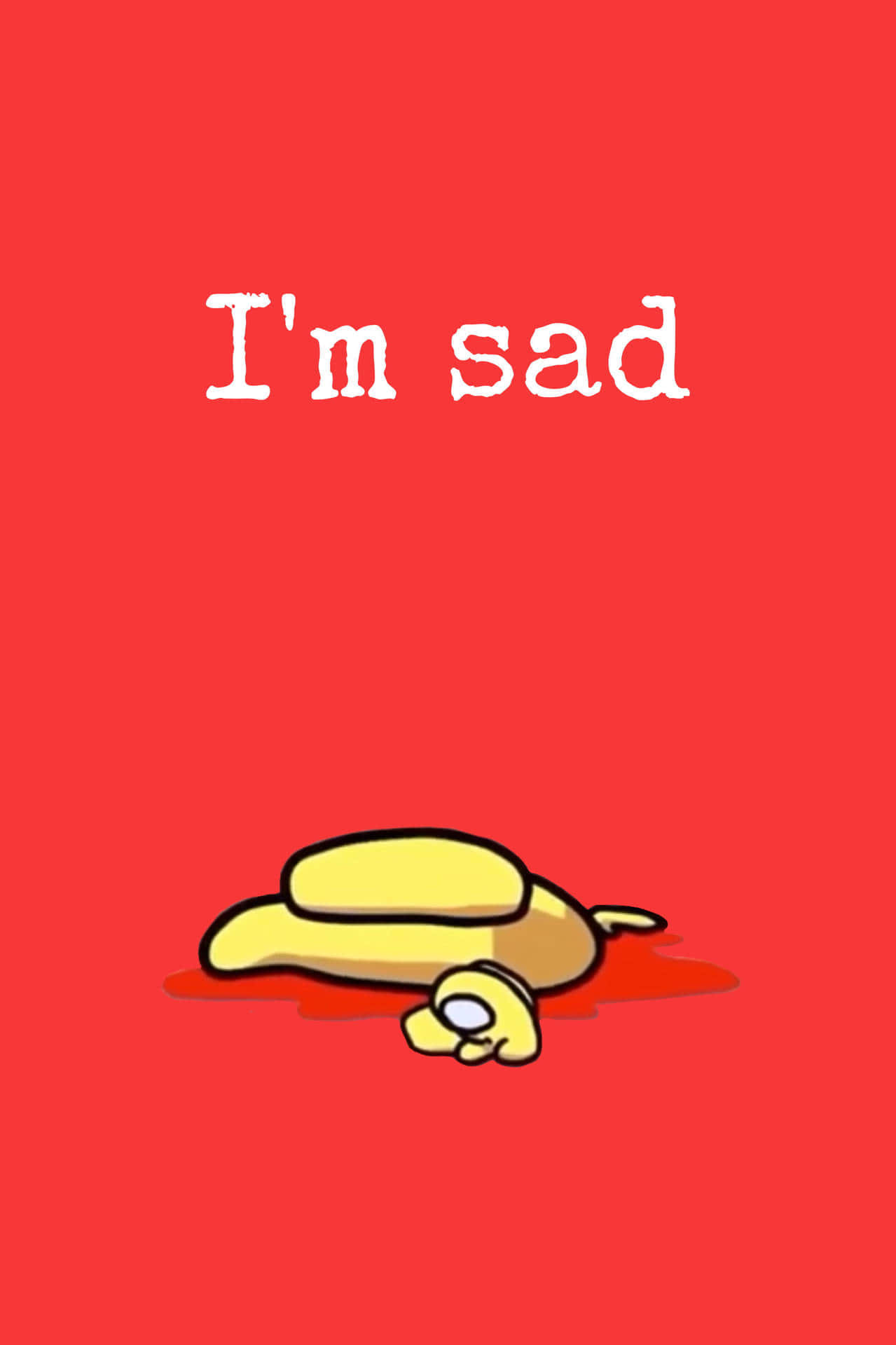 Sad Banana Cartoon Red Background
