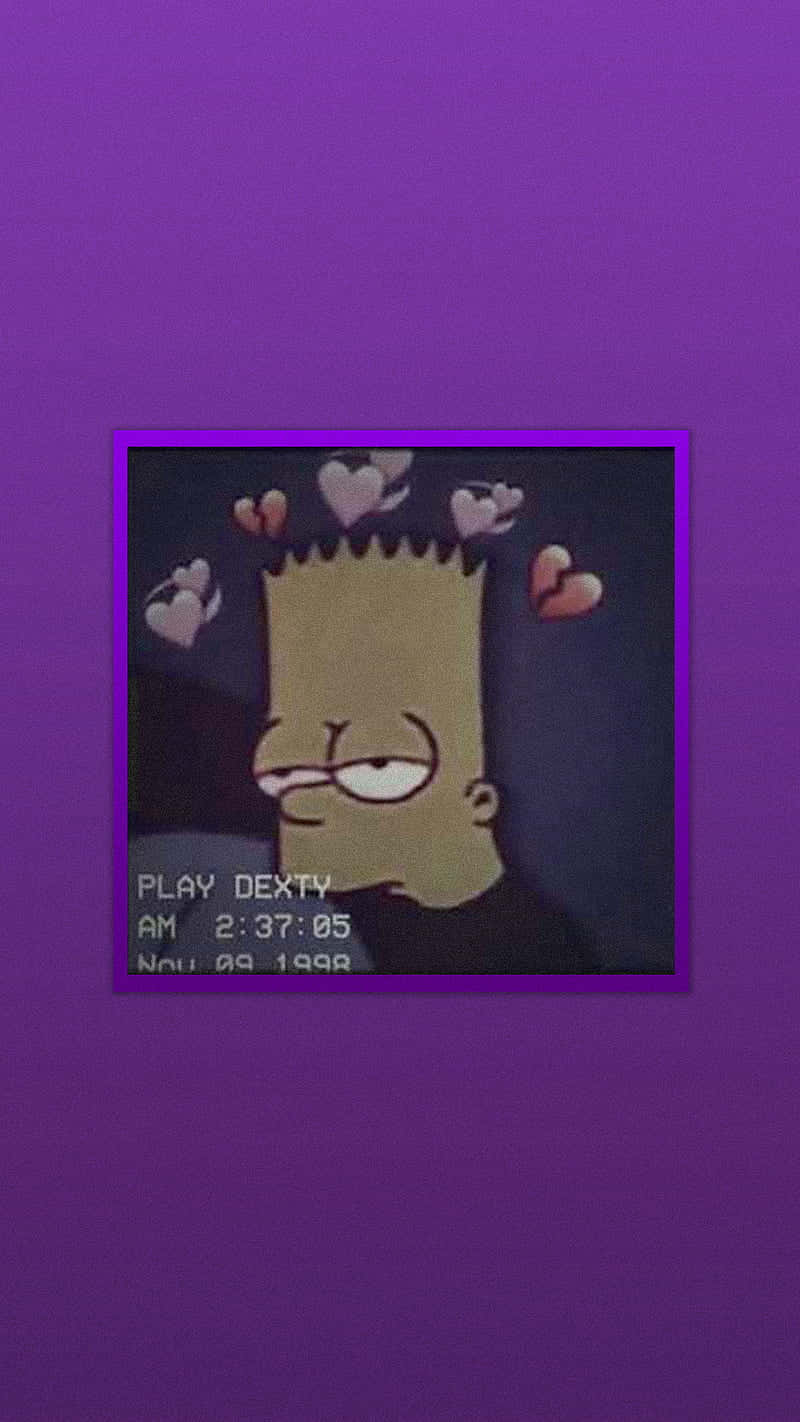 Sad Bart Simpson Aesthetic Background