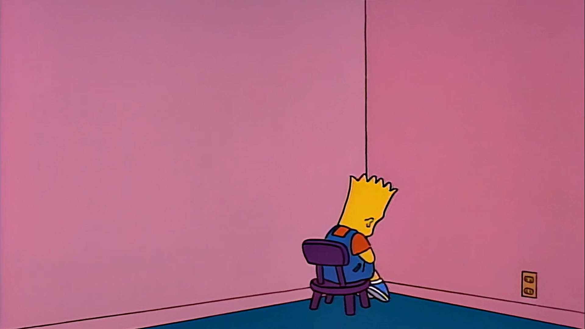 Sad Bart Simpson Facing The Wall Background