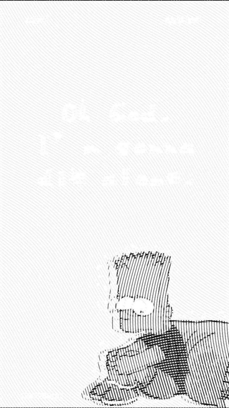Sad Bart Simpson Phone Black And White Blur