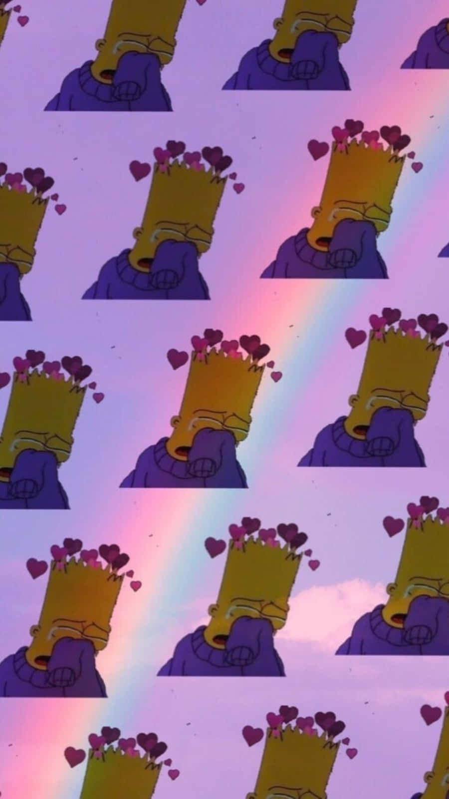 Sad Bart Simpson Phone Rainbow Aesthetic