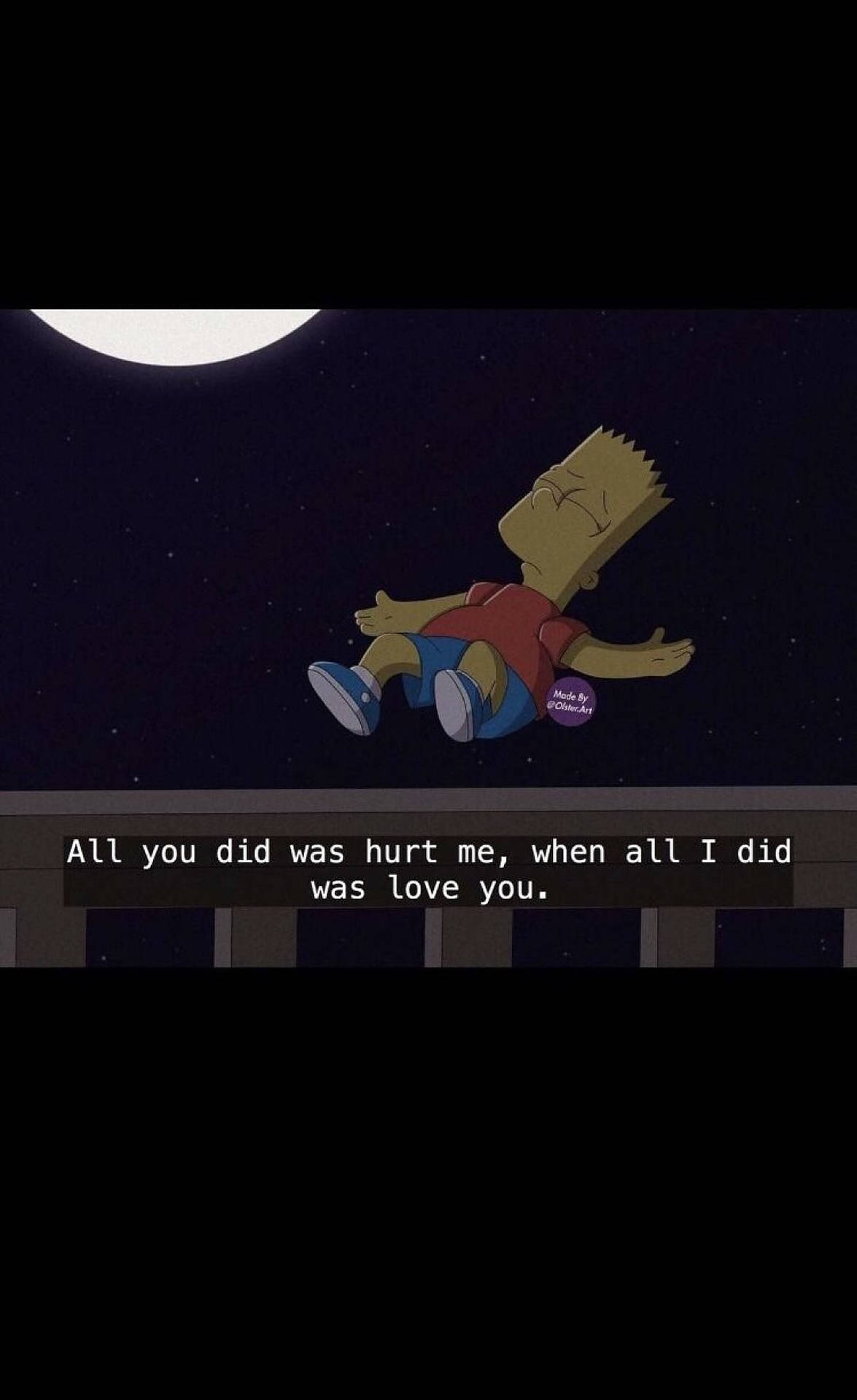 Sad Bart Simpsons Aesthetic Background