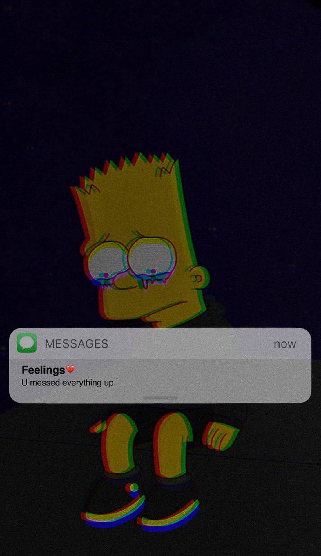 Sad Bart Simpsons Phone Message Background