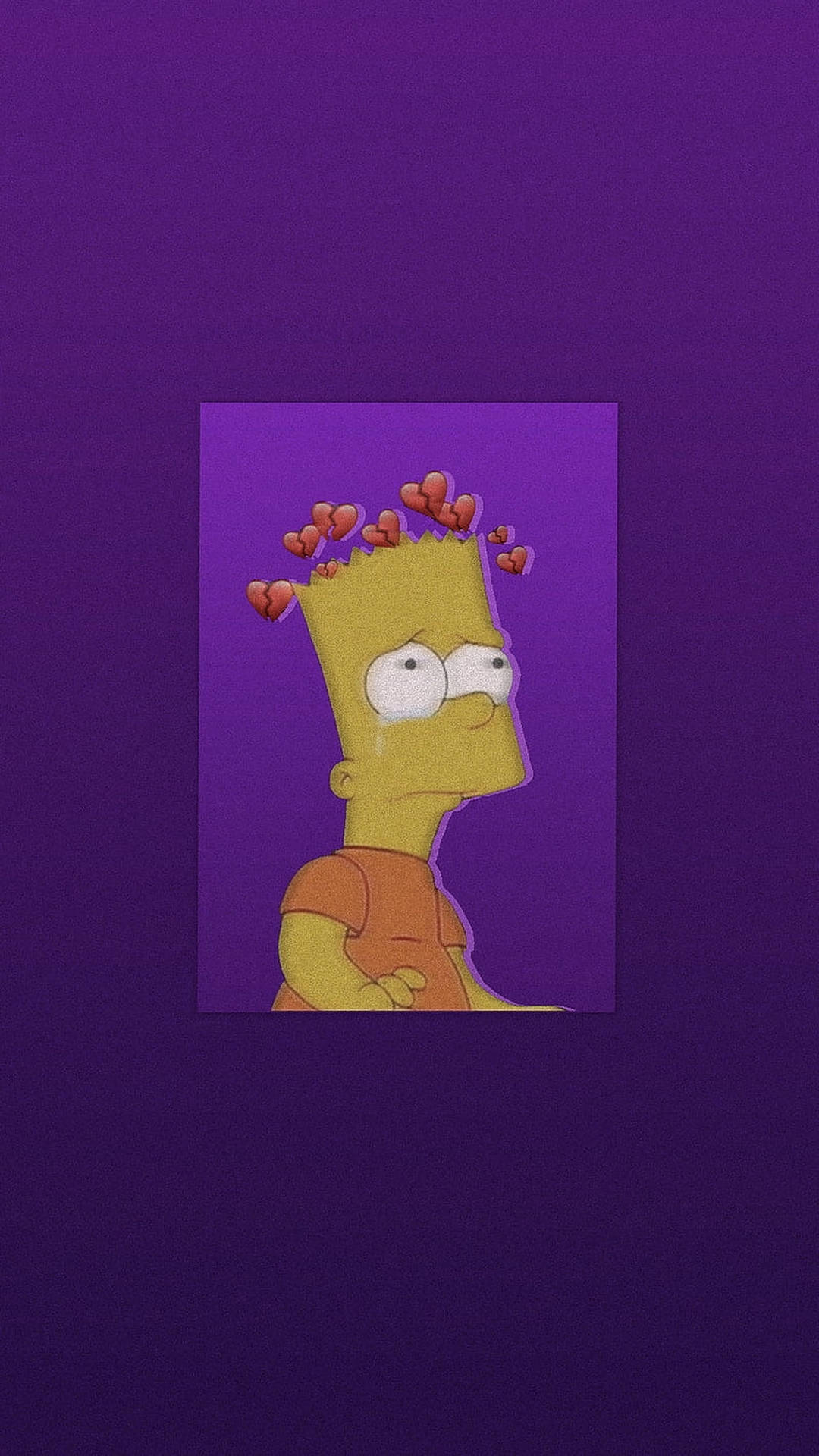 Sad Bart Simpsons Purple Gradient Art Background