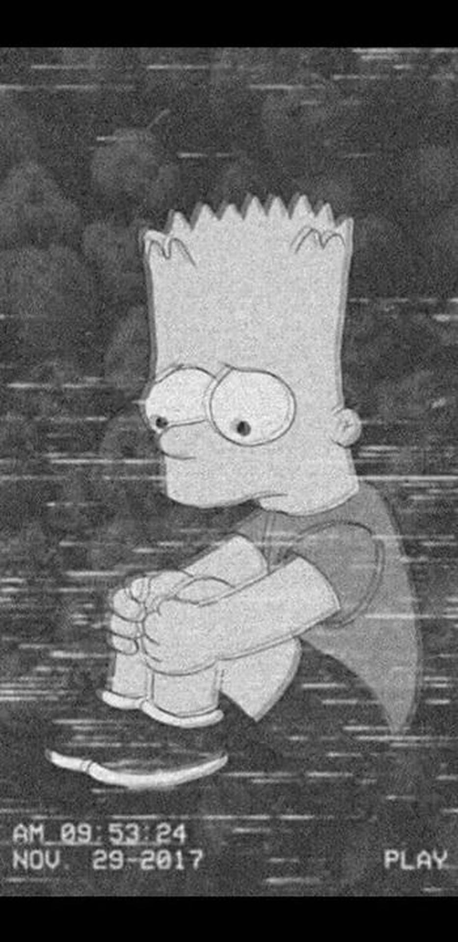 Sad Bart Simpsons Vintage Background