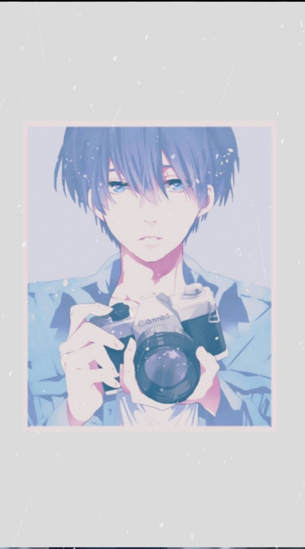 Sad Boy Anime With Camera Background