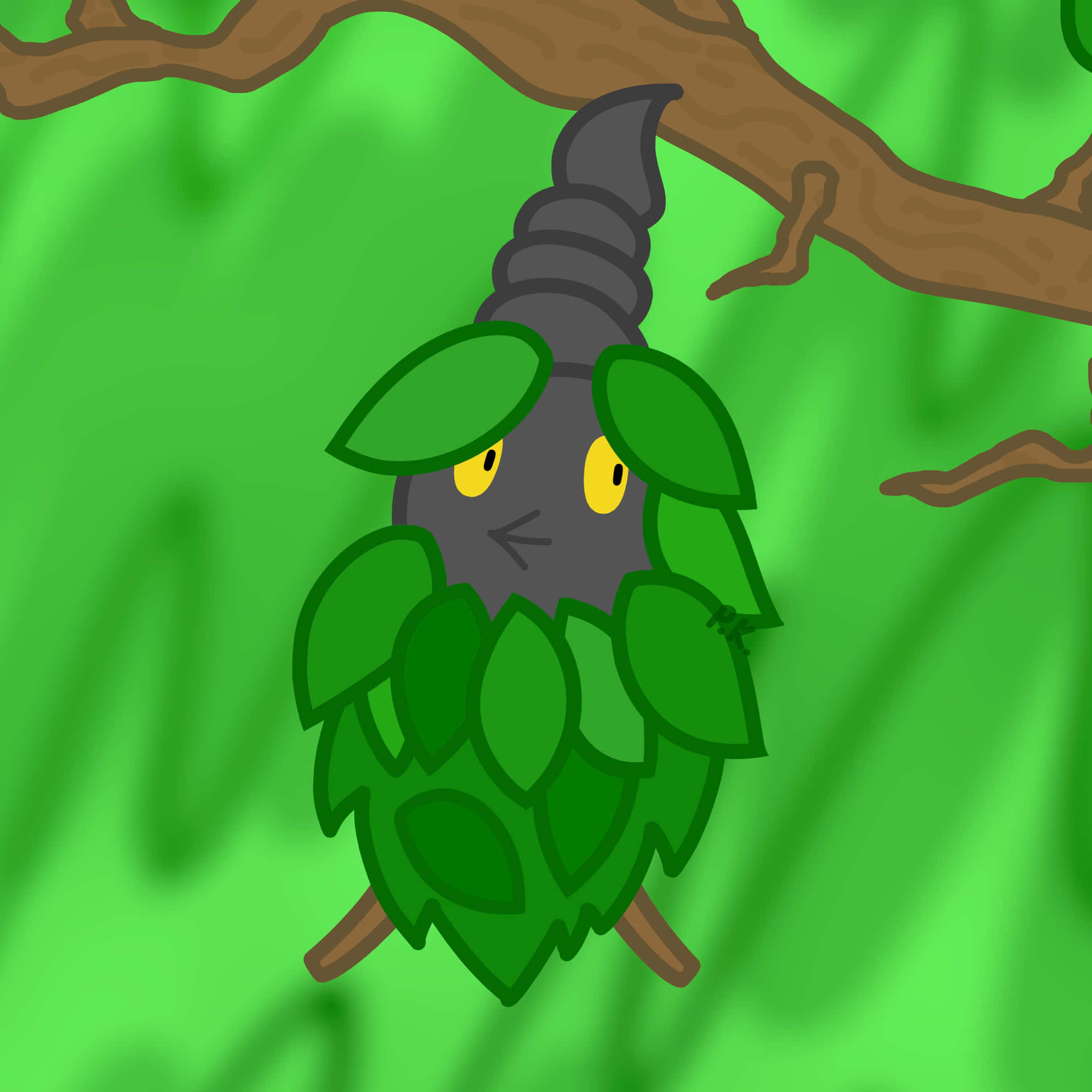 Sad Burmy On A Branch Background