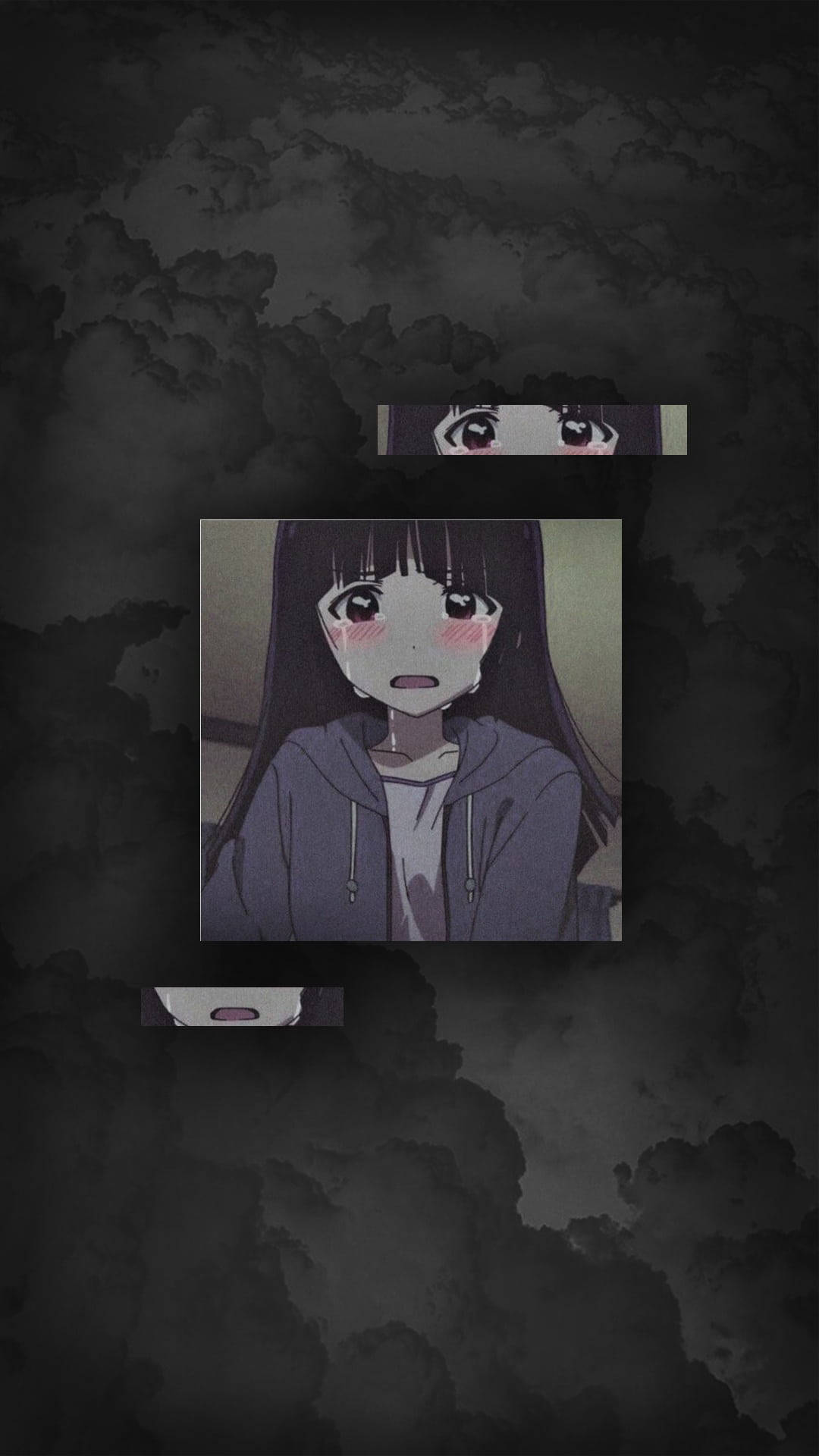 Sad Cartoon Crying Girl Background