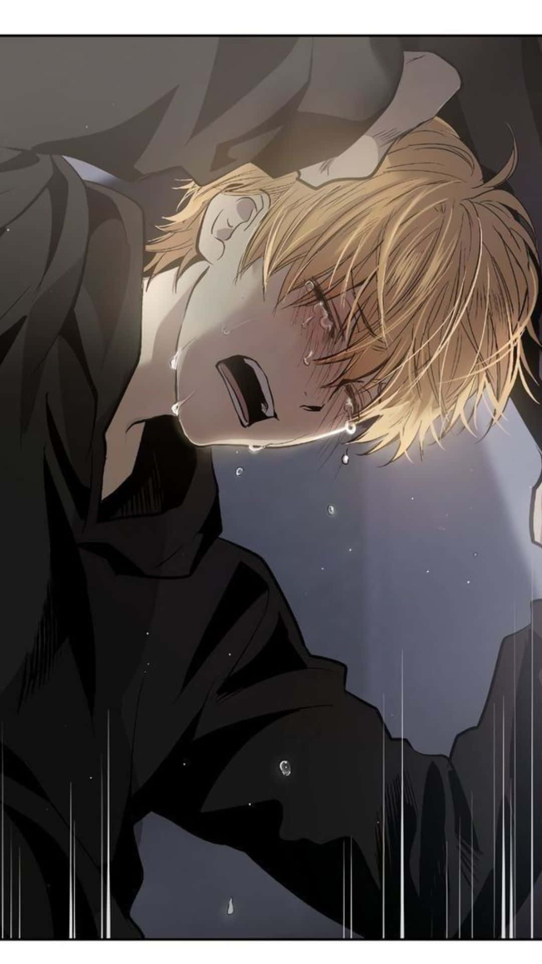 Sad Crying Anime Blonde Boy Background