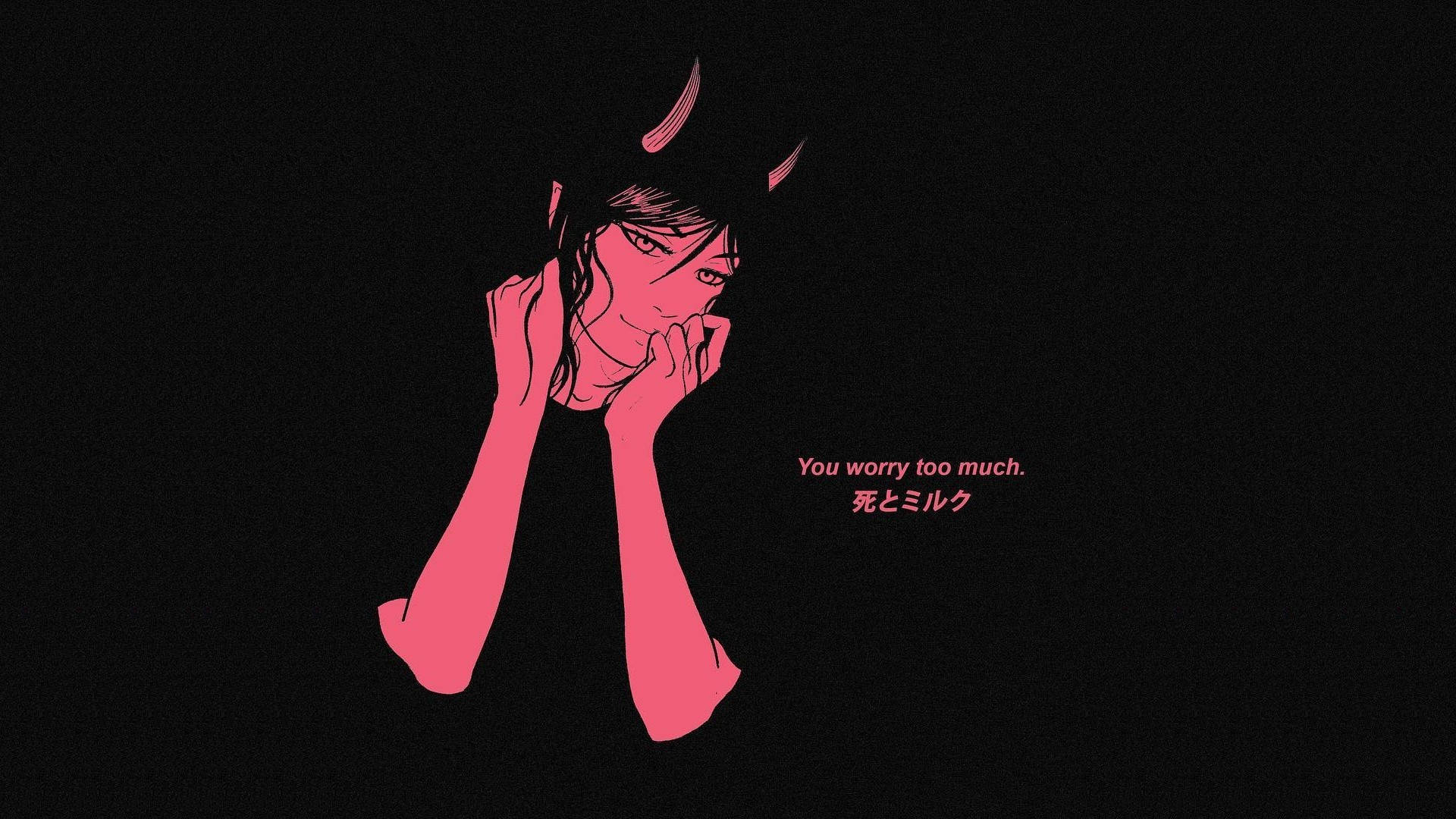 Sad Demon Girl With Quotes