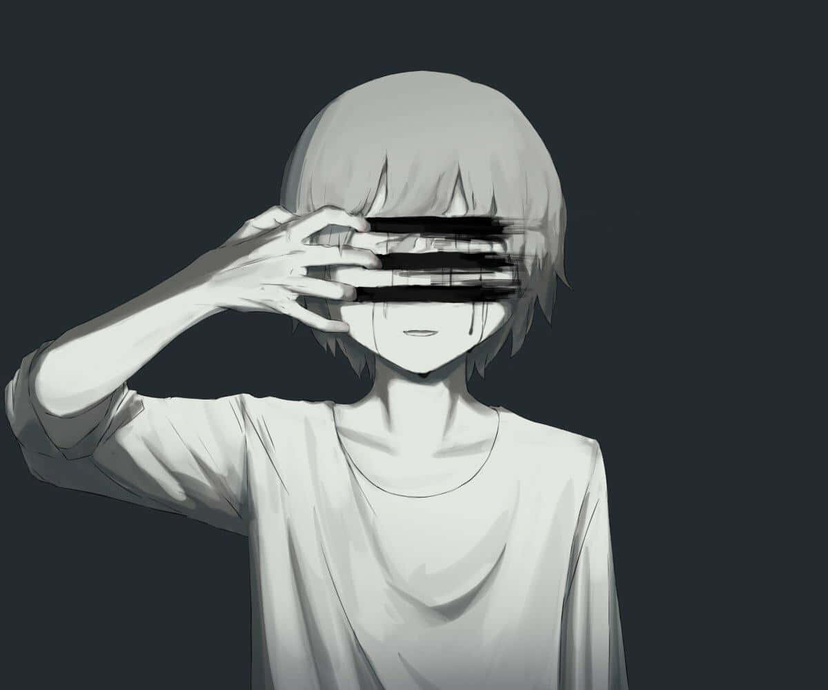 Sad Depressing Anime Cry Scratch Face Background