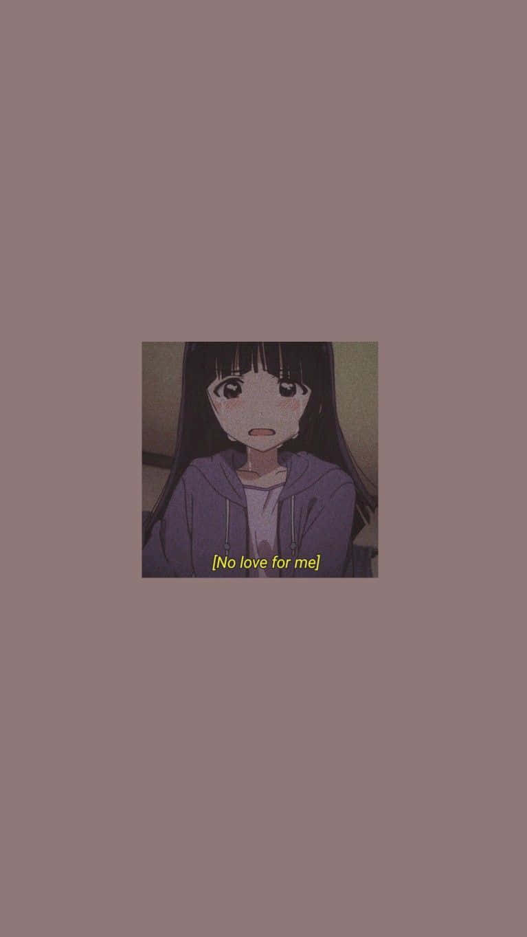 Sad Depressing Anime Girl Cry Retro Art Background