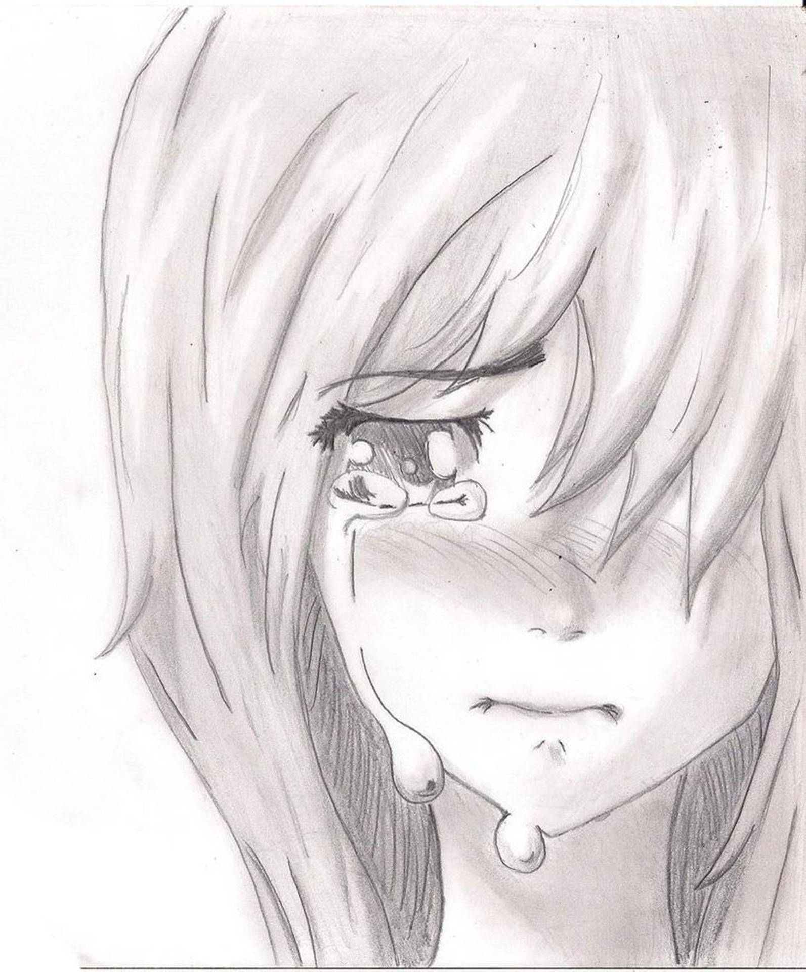 Sad Drawing Tears Pencil Sketch