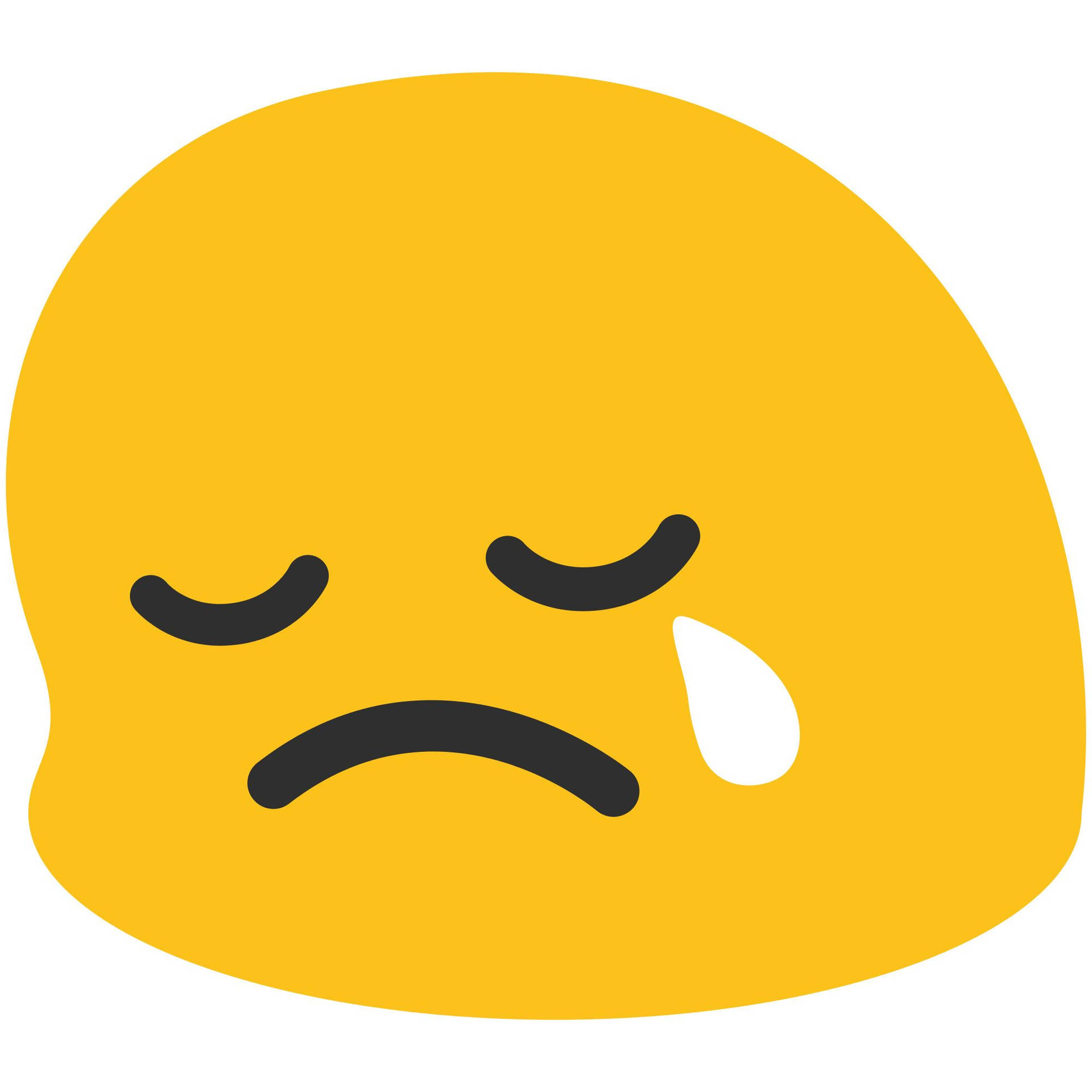 Sad Emoji Android With Teardrop Background