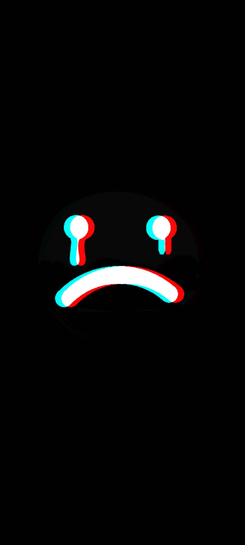 Sad Emoji Face With Tears Background