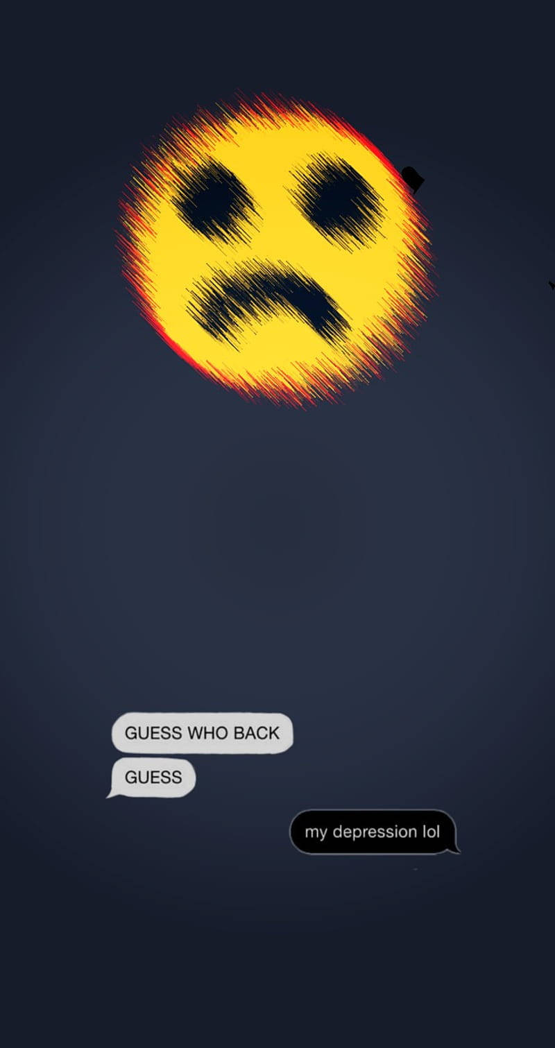 Sad Emoji Text Conversation Depression Background