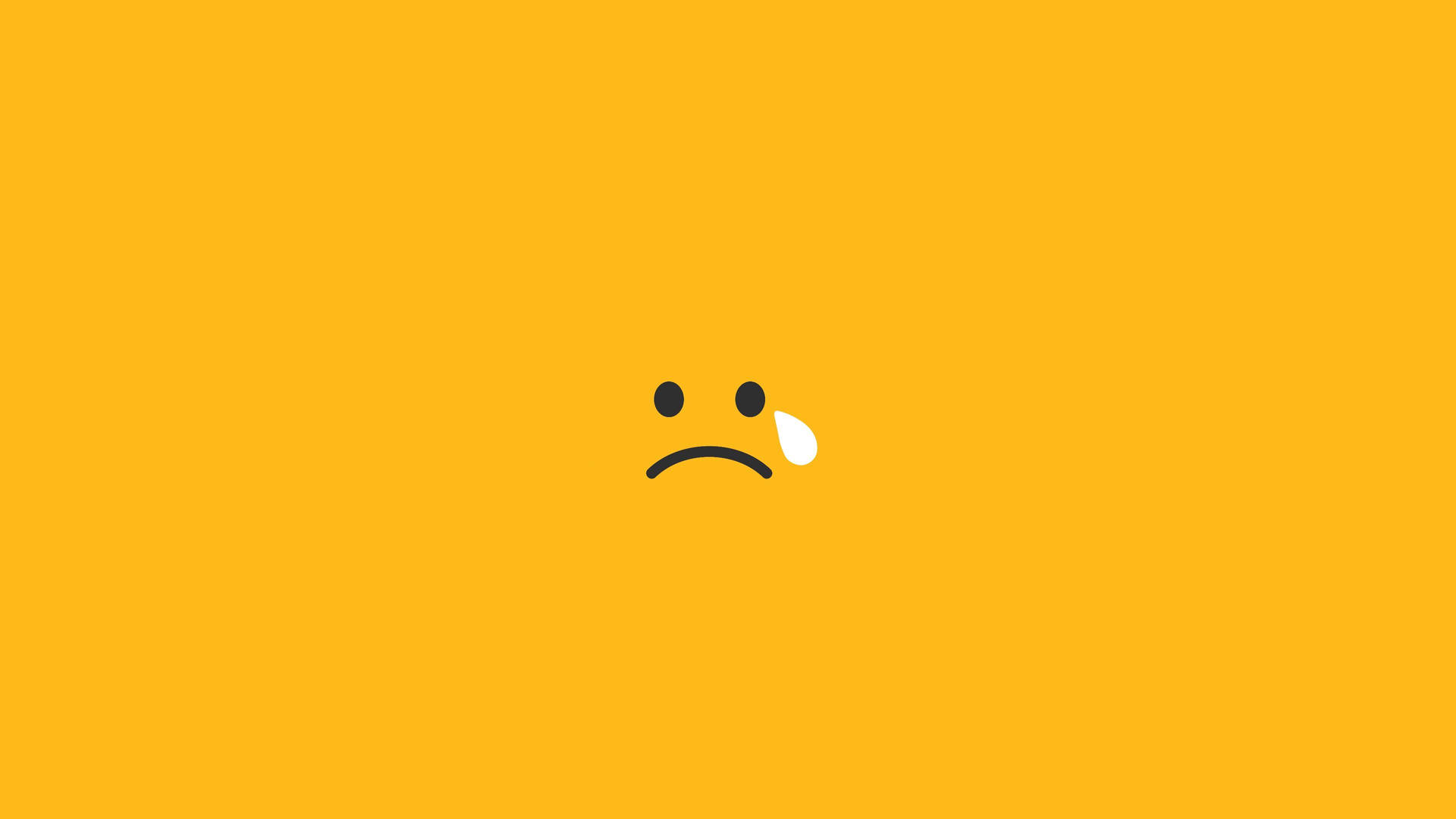Sad Emoji With Teardrop Background