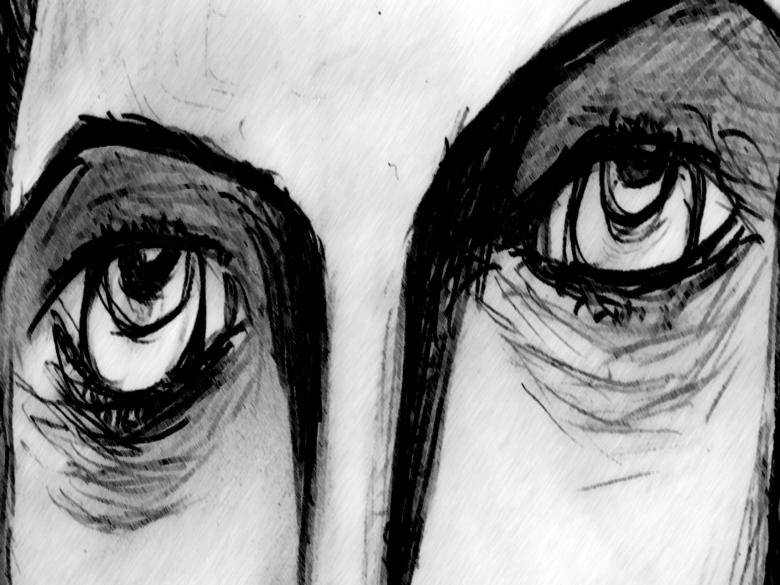 Sad Eyes Pencil Drawing