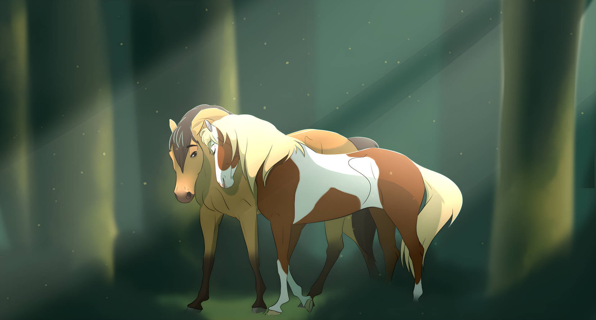 Sad Horses From Spirit Stallion Of The Cimarron Background