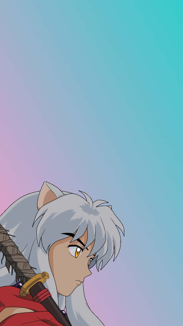 Sad Inuyasha In Blue Phone Background