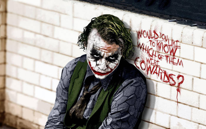 Sad Joker Text On Wall Background
