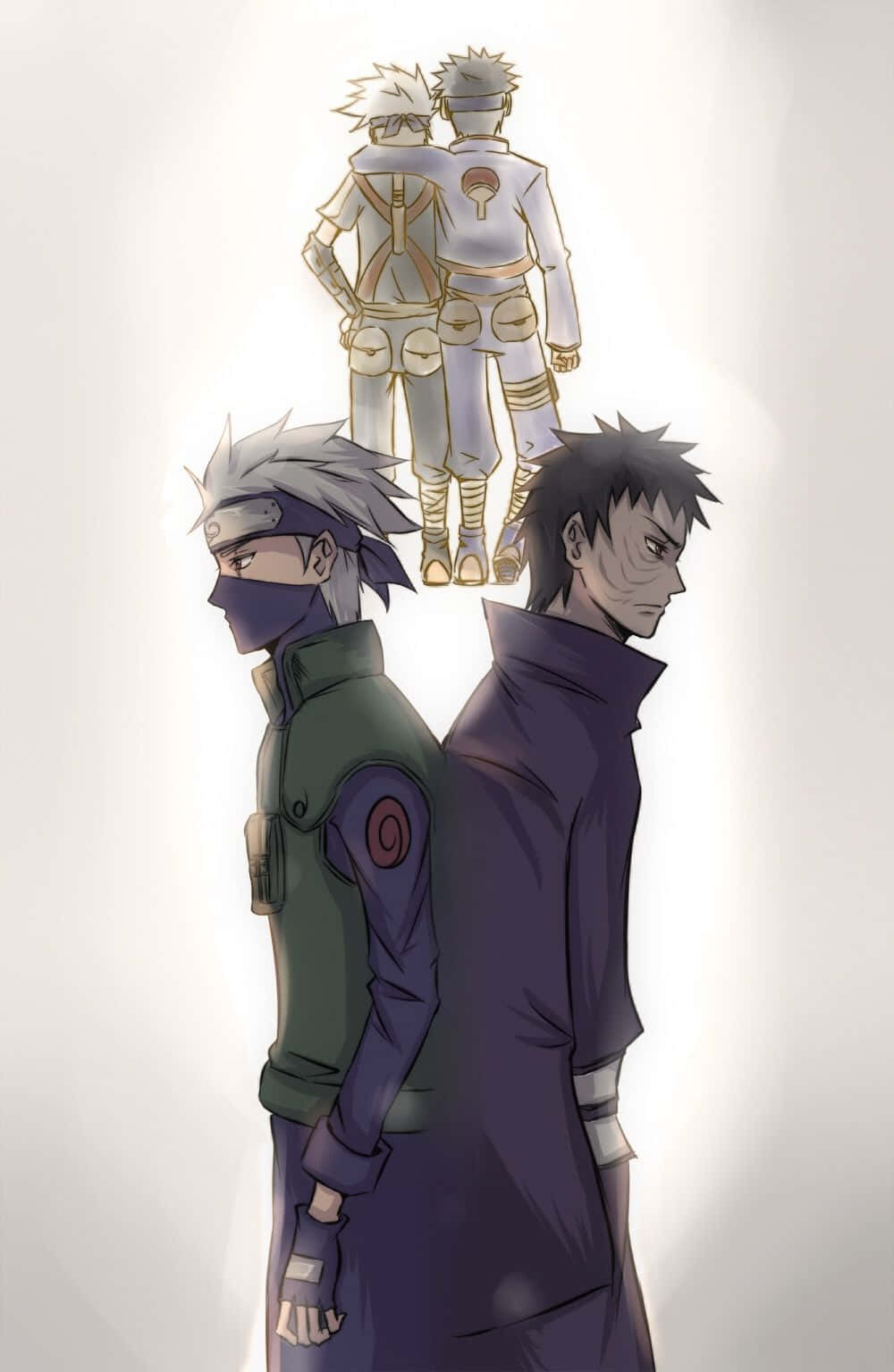 Sad Kakashi Crossing Paths With Obito Background