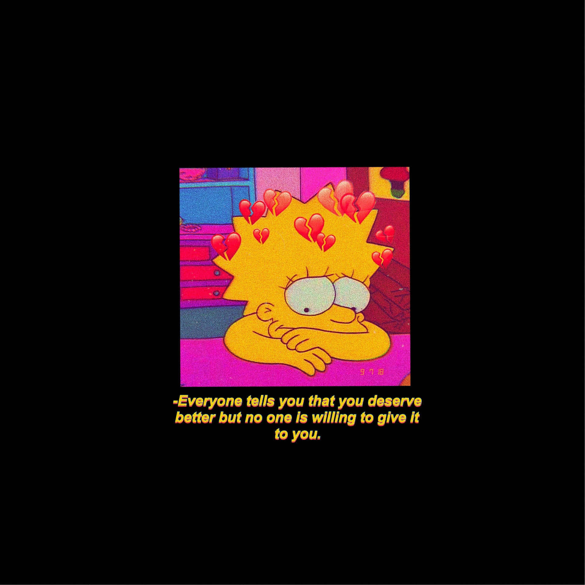 Sad Lisa Simpson With Deep Thoughts