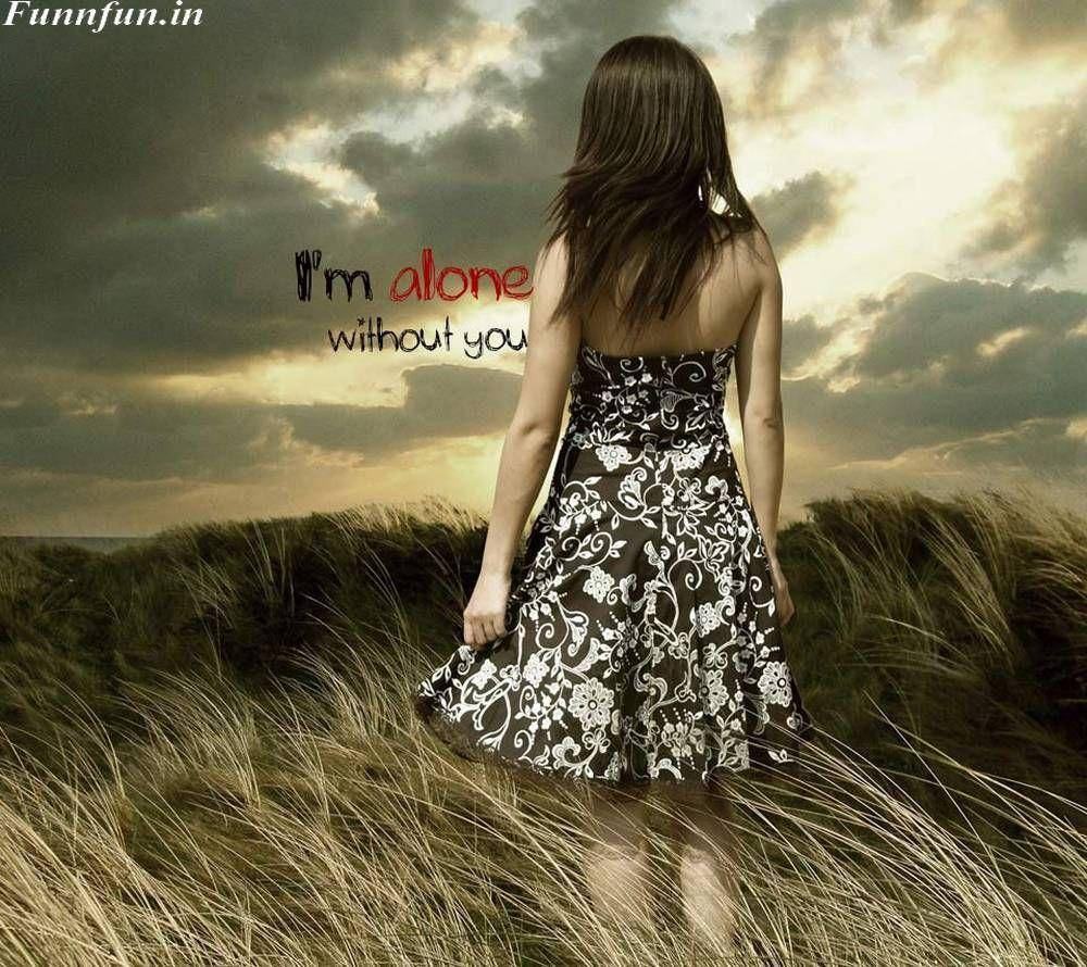 Sad Love Girl In Grassland Background