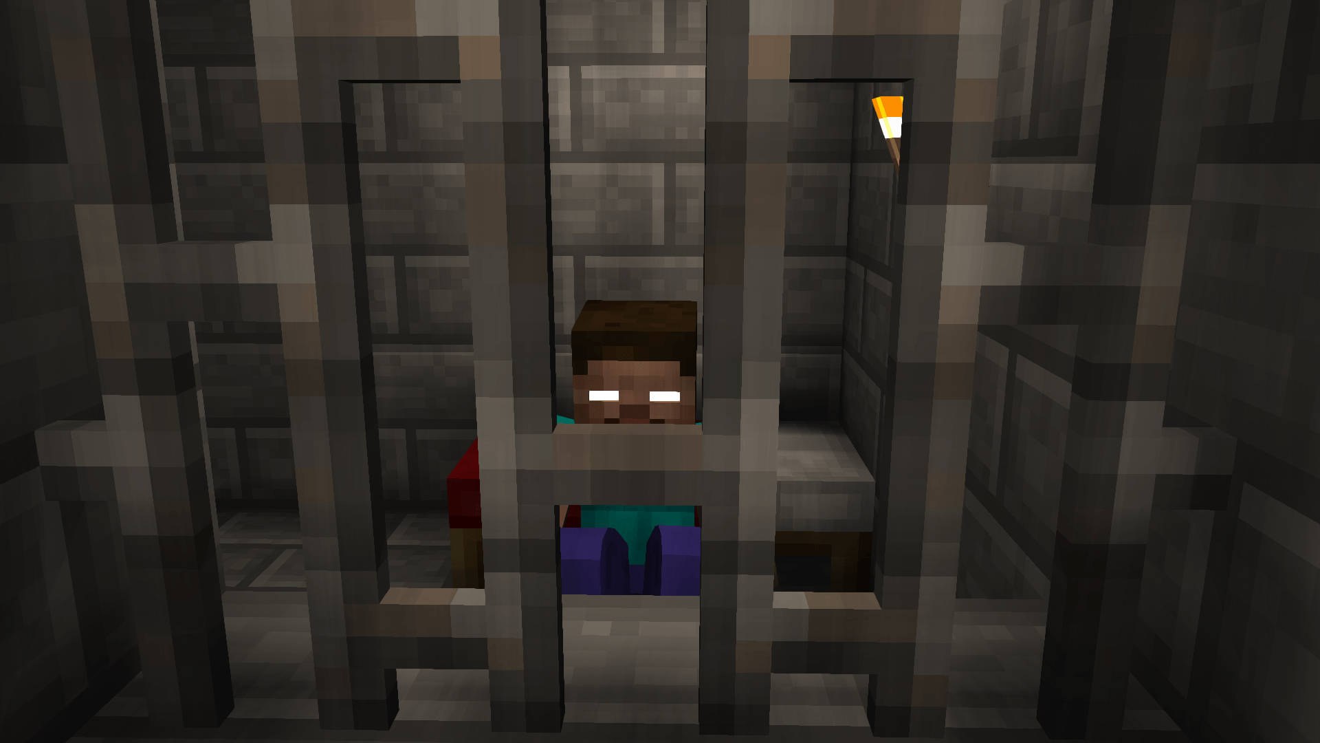 Sad Minecraft Herobrine Prison Background