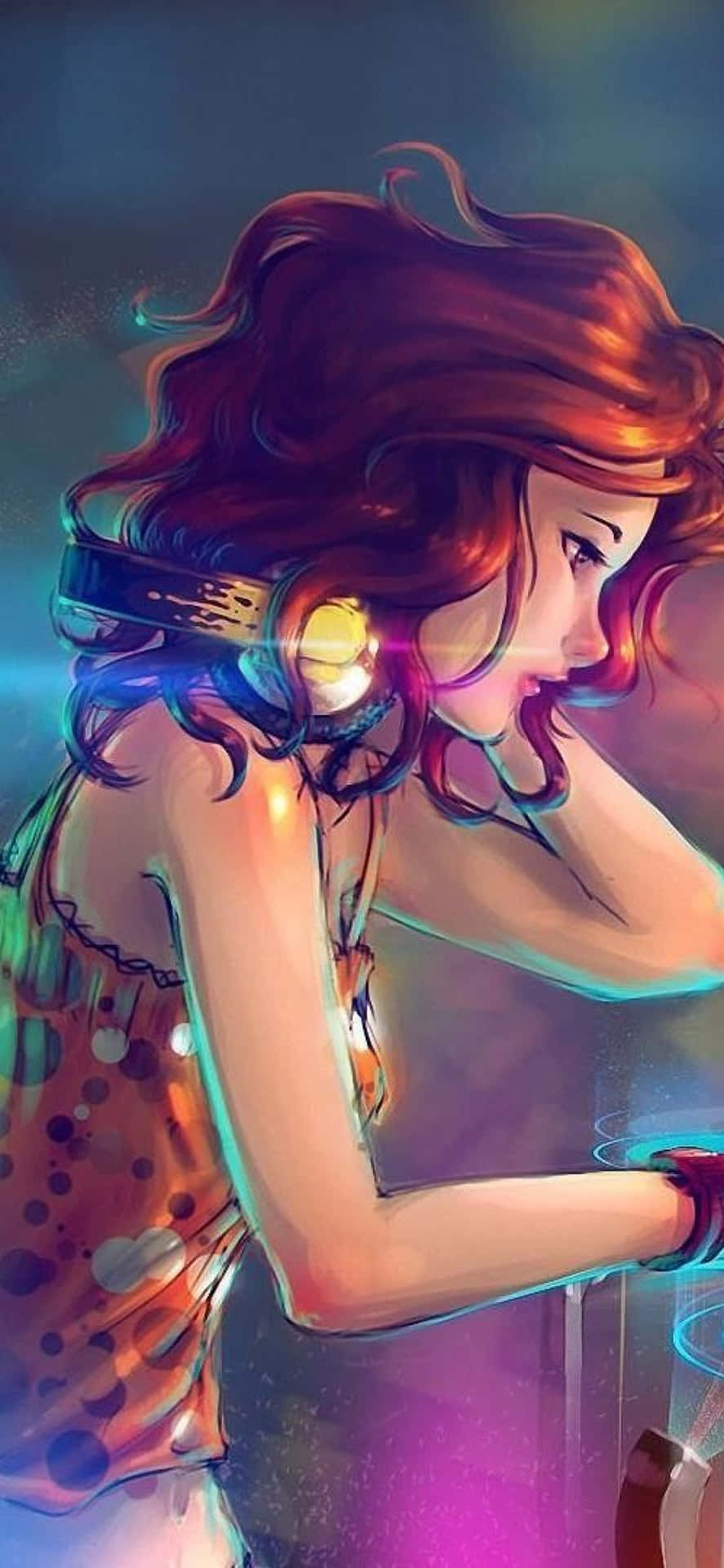 Sad Music Lover Girl Profile Background