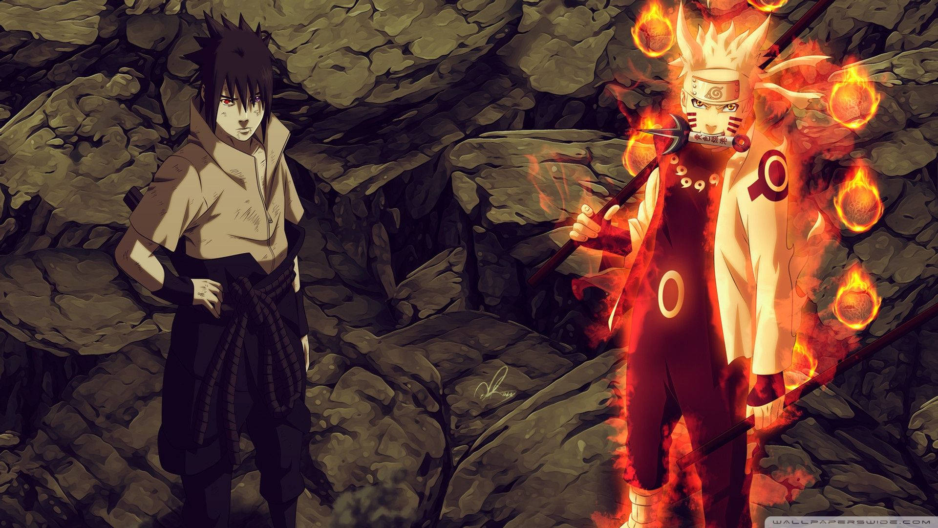 Sad Naruto And Sasuke Background
