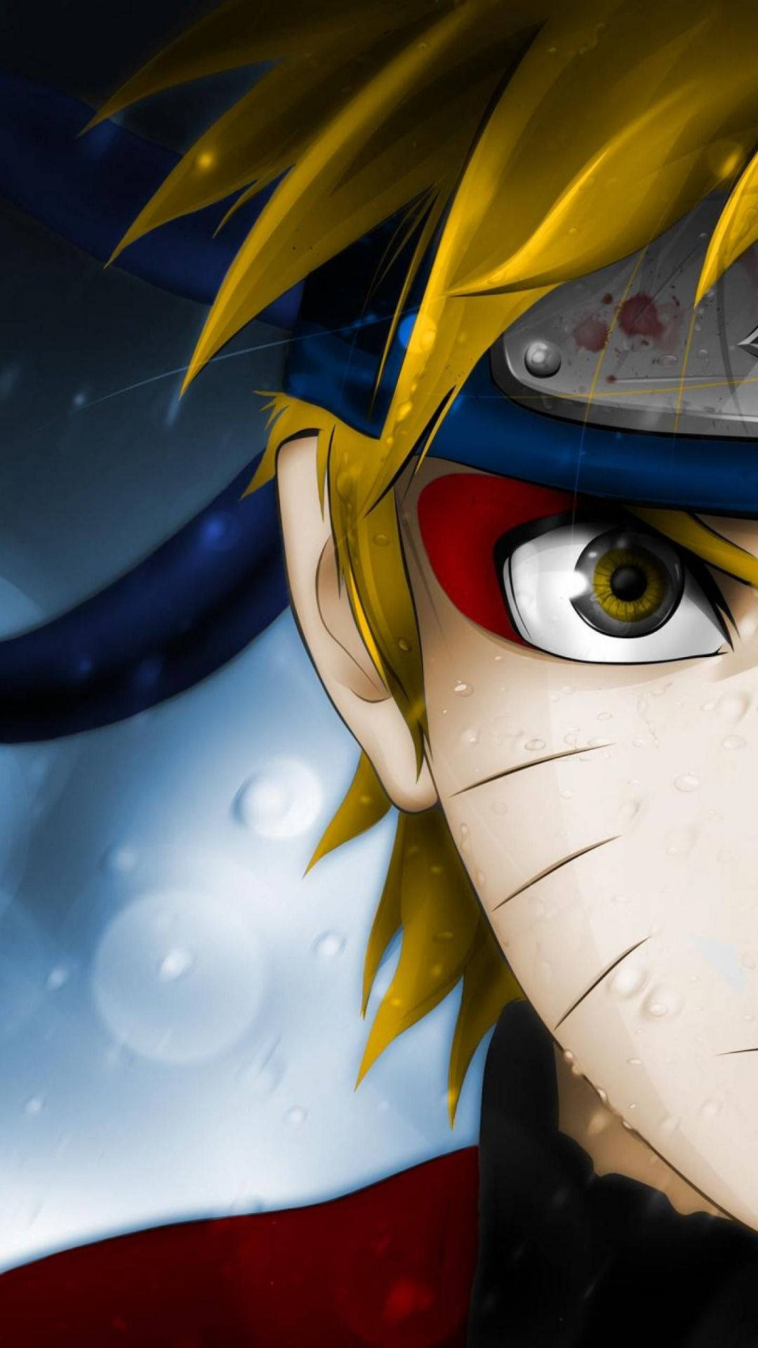 Sad Naruto Half Face Portrait Background