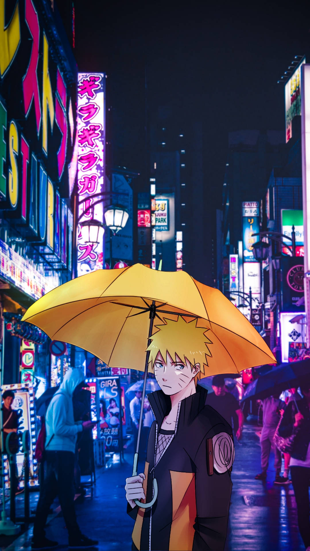 Sad Naruto Holding An Umbrella Background