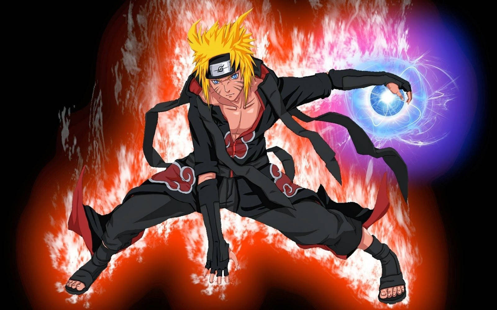 Sad Naruto Red And Blue Aura Background