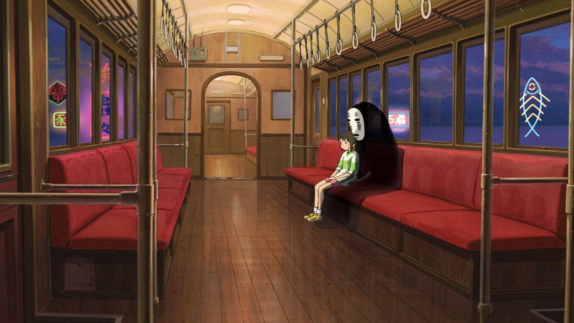 Sad No-face And Chihiro Background