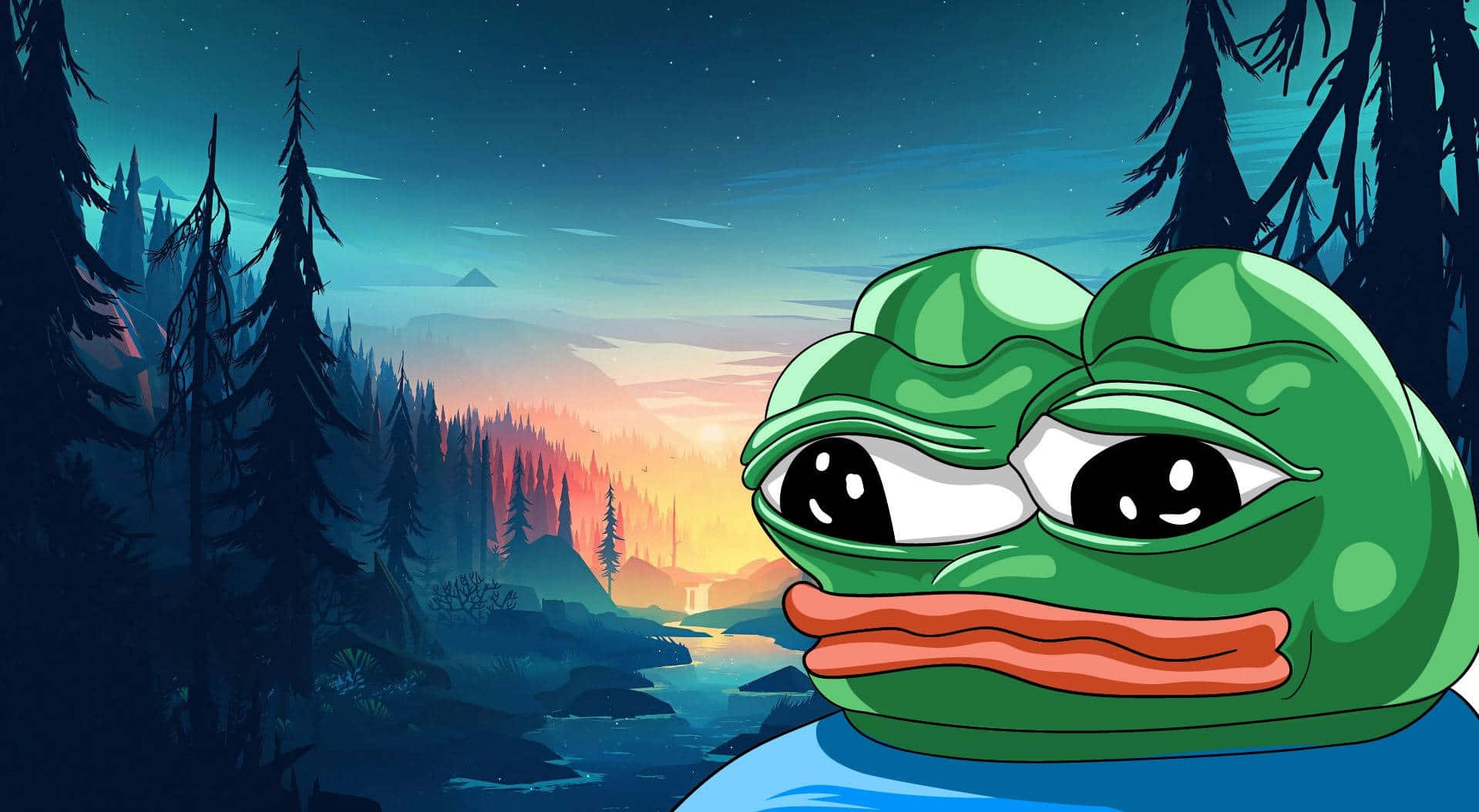 Sad Pepe The Frog Meme Laptop Background