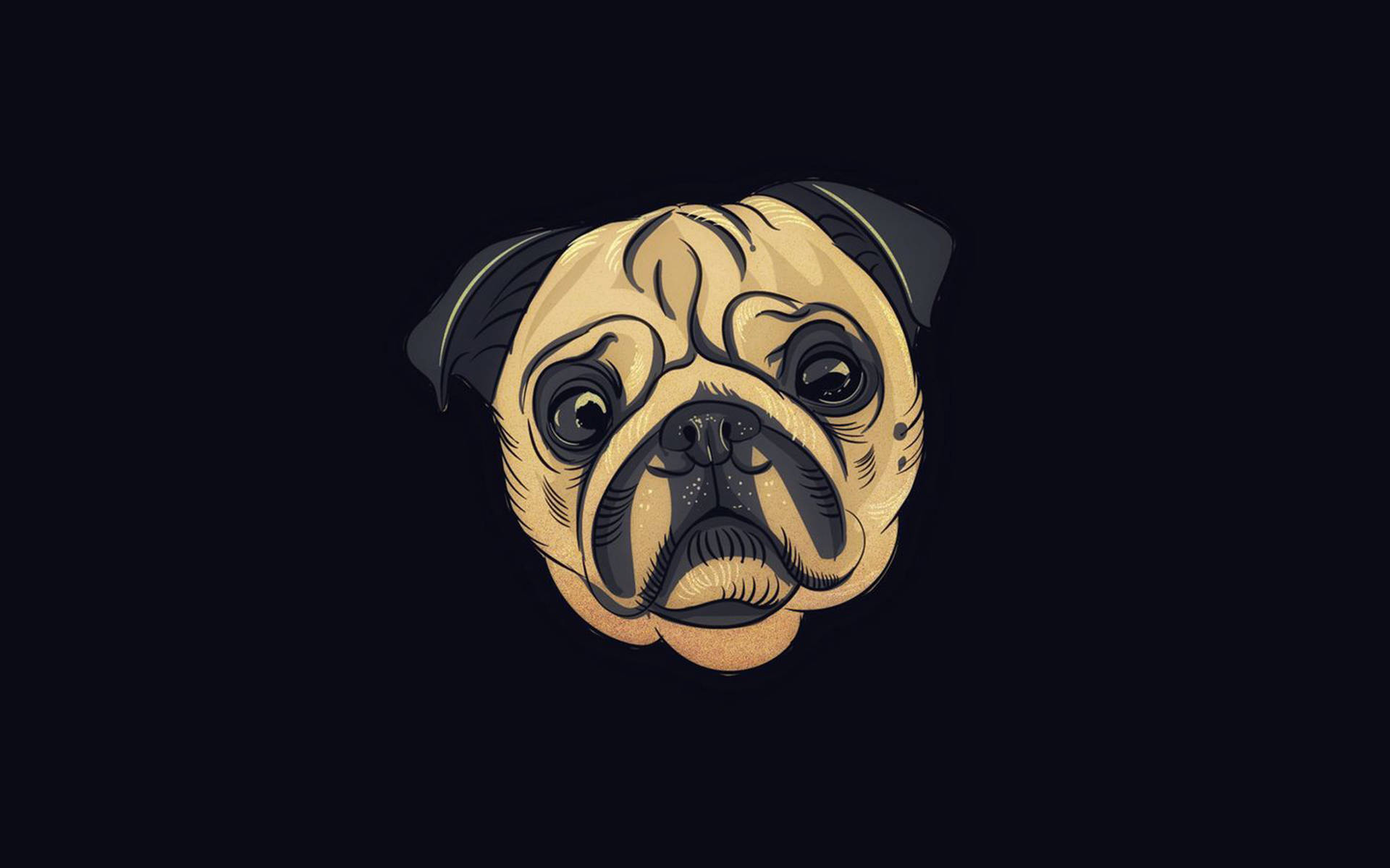 Sad Pug Dog Art Background