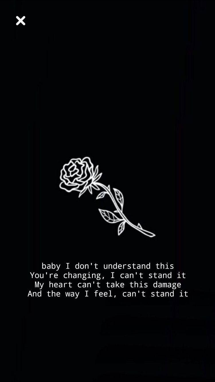 Sad Quote Rose Outline Background