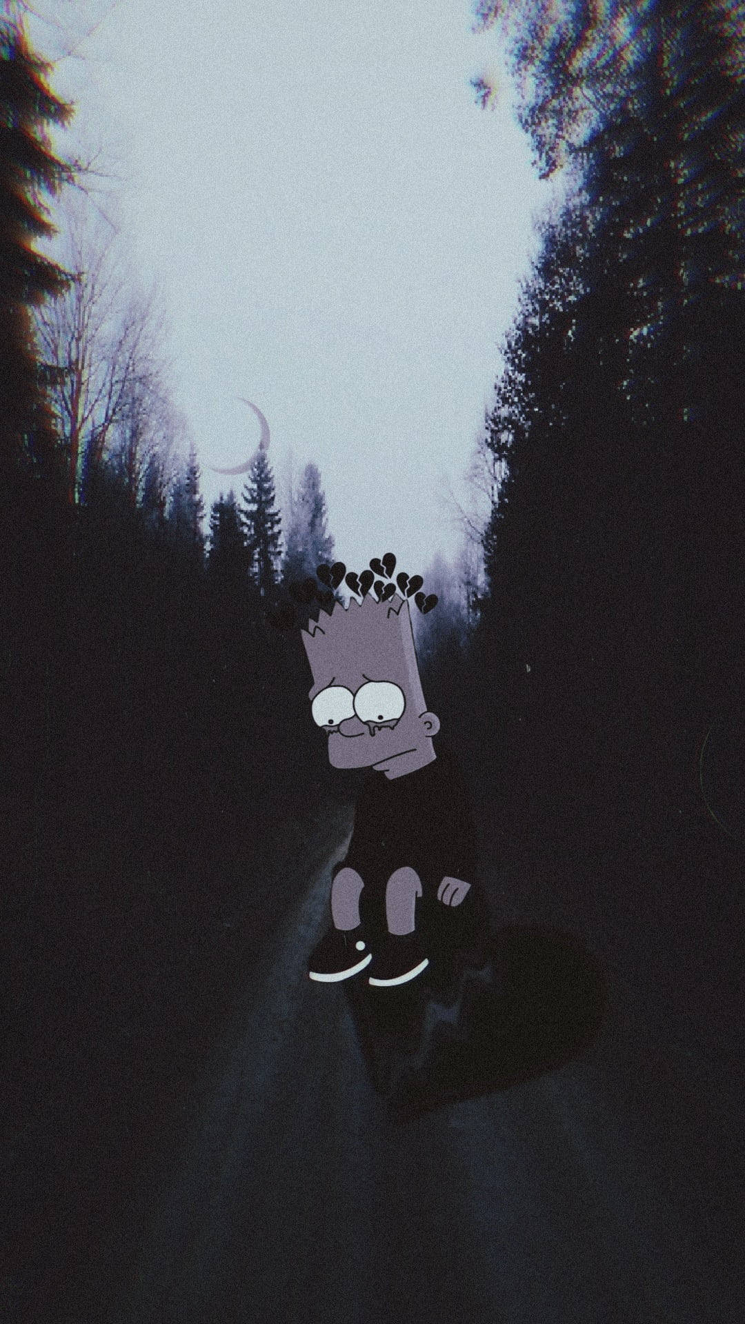 Sad Simpsons Bart Forest Background