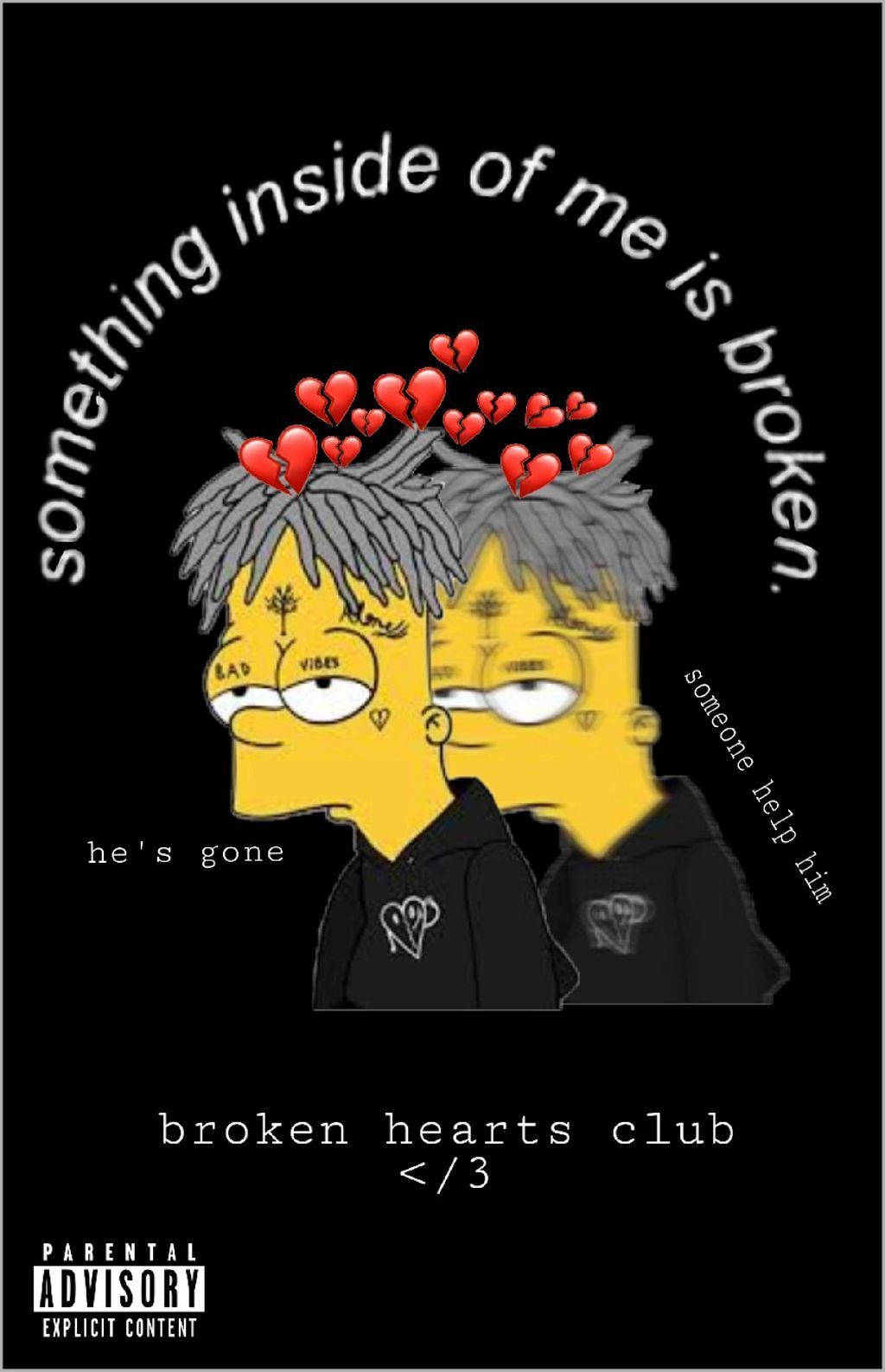 Sad Simpsons Broken Hearts Club Background