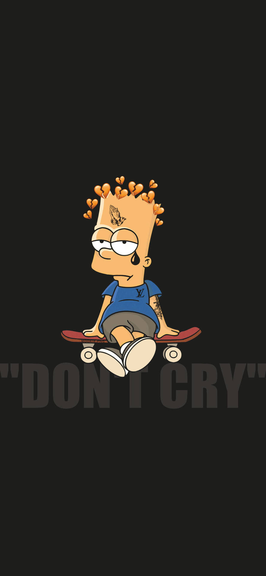 Sad Simpsons Skateboard Dont Cry Background