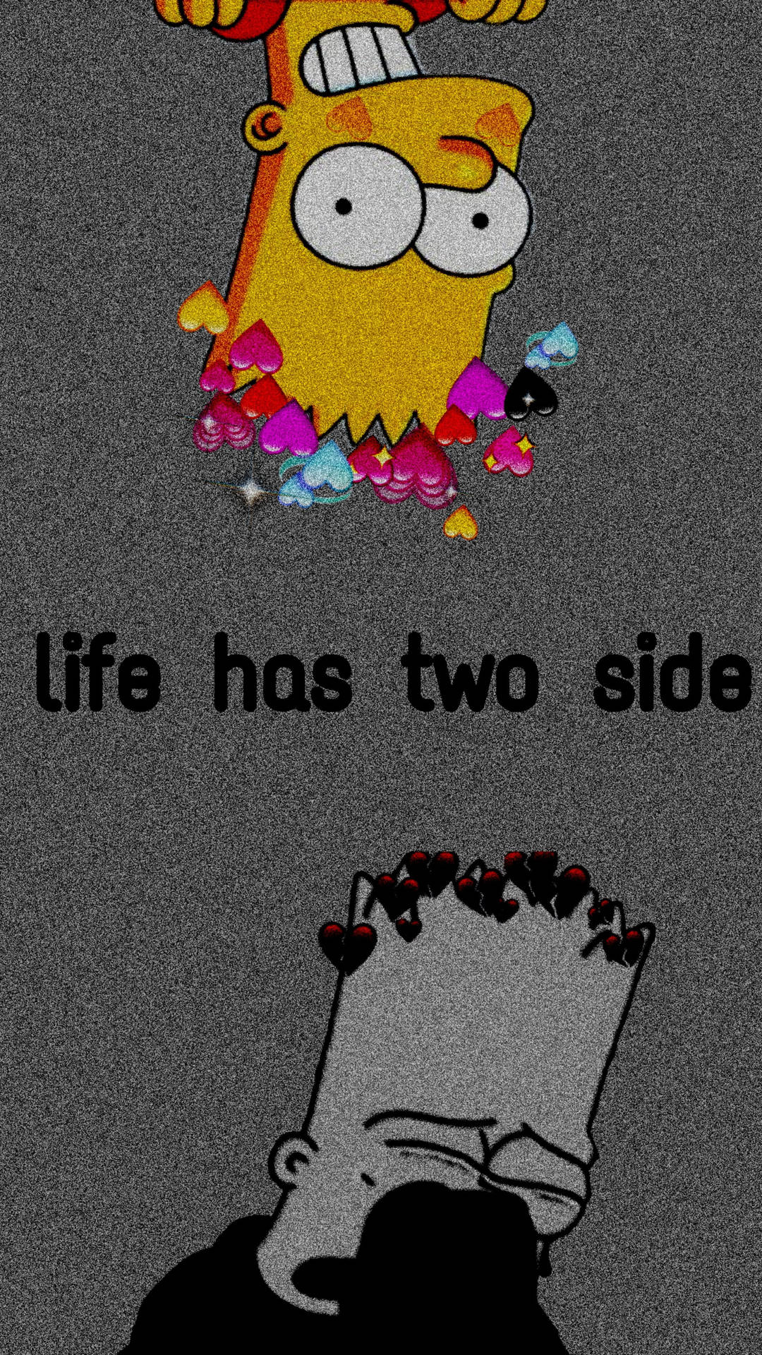 Sad Simpsons Two Sides Background