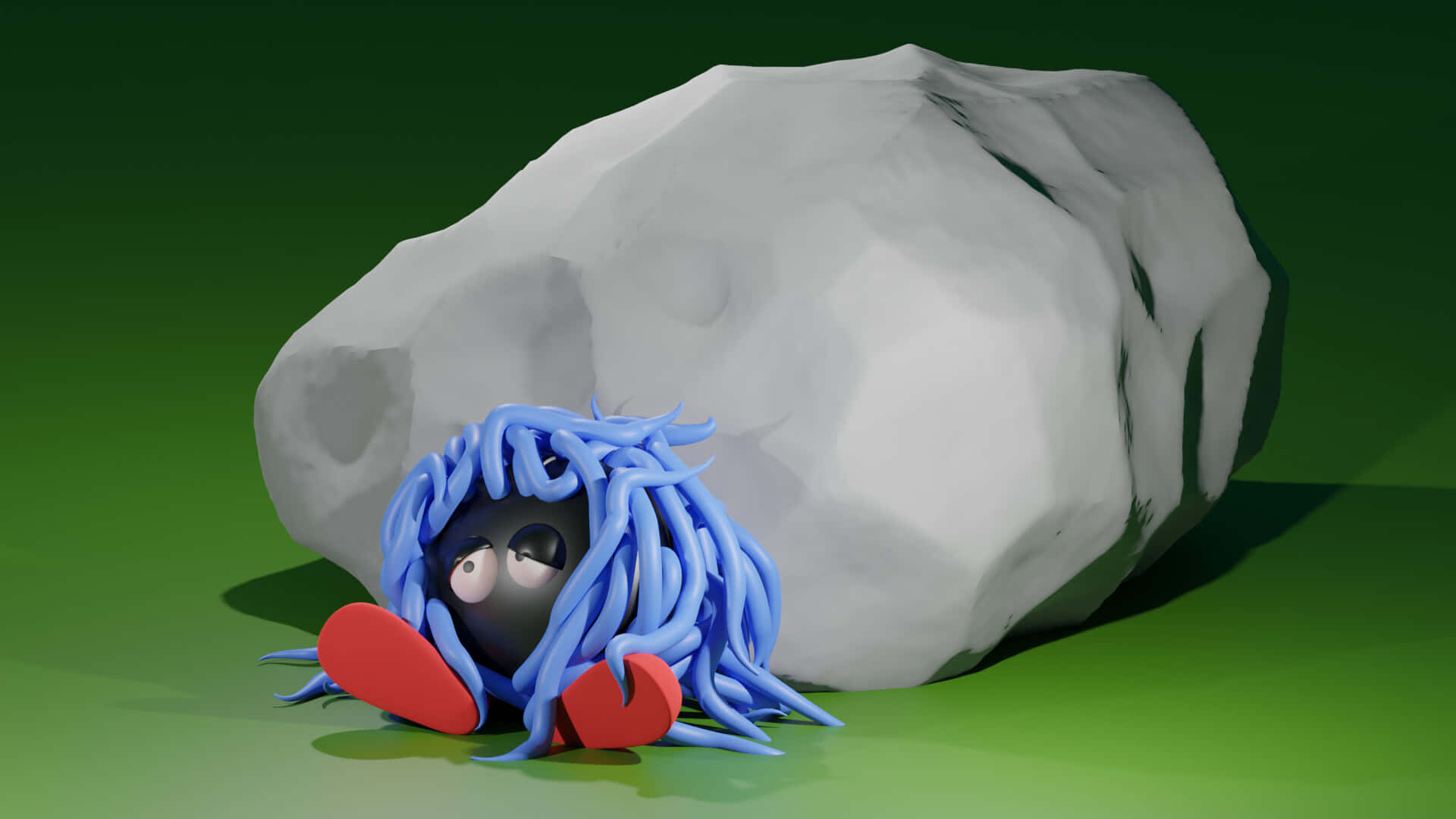 Sad Tangela Clay Sculpture