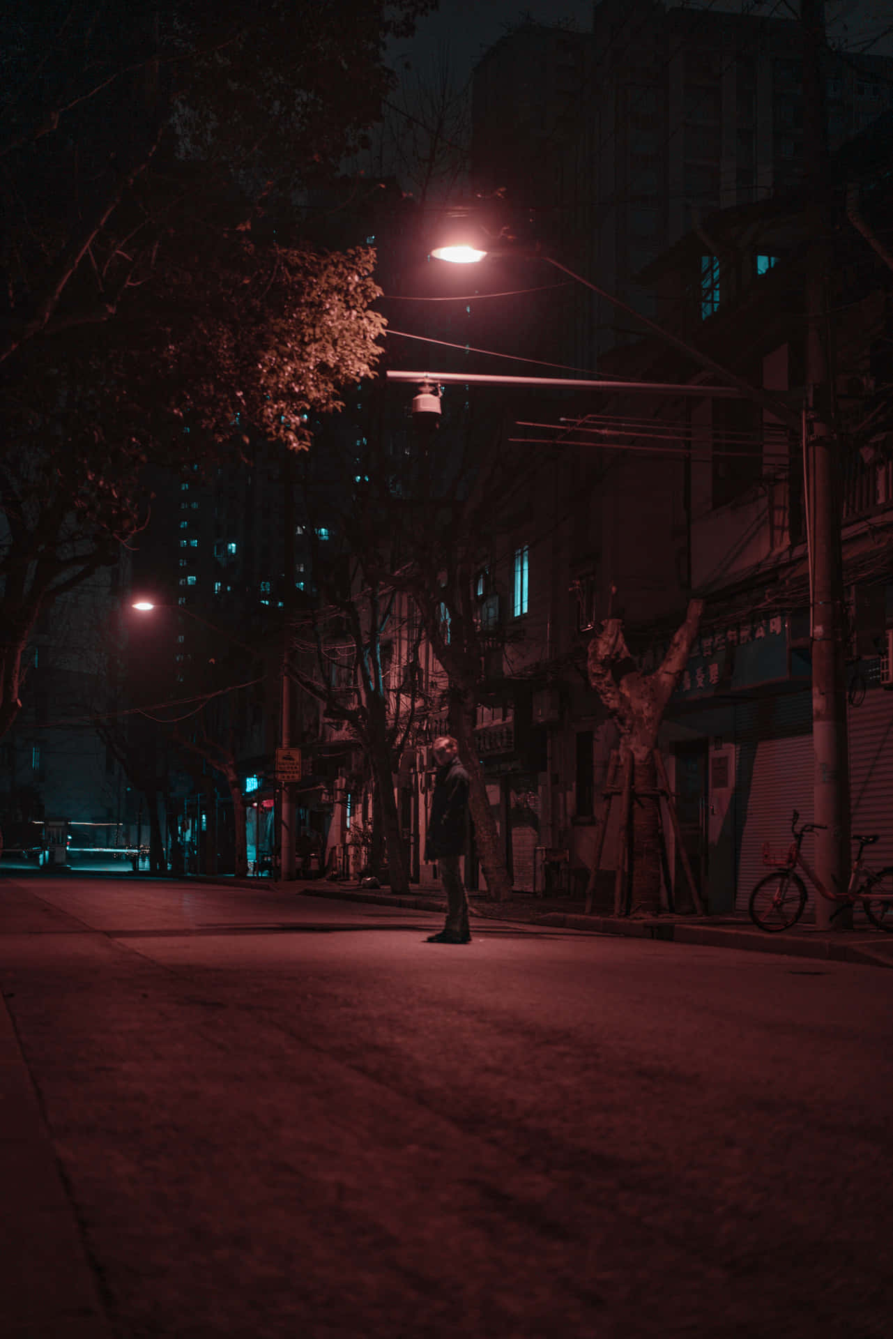 Sad Vibes Man Night Street Background