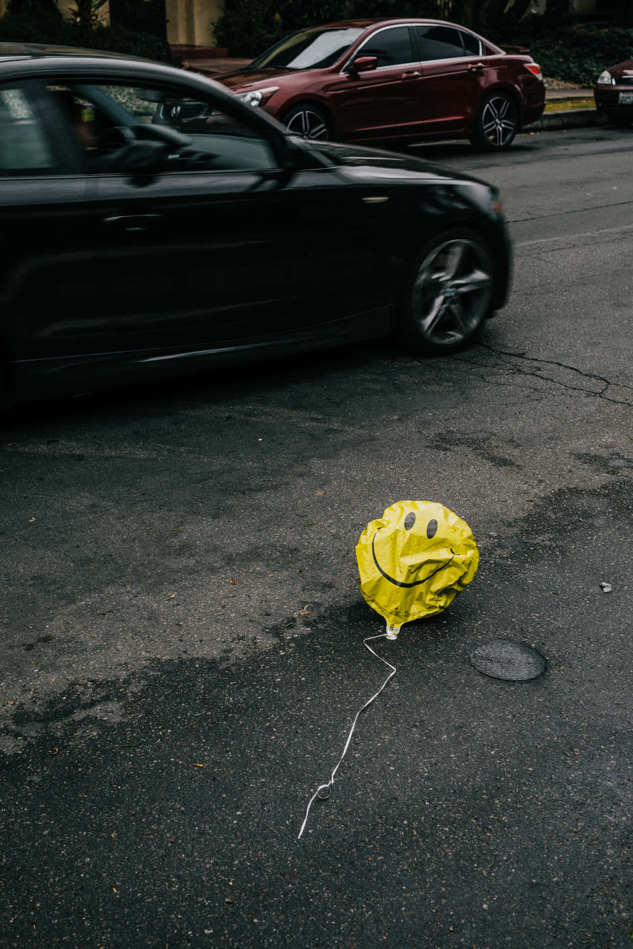 Sad Vibes Smiley Balloon Background