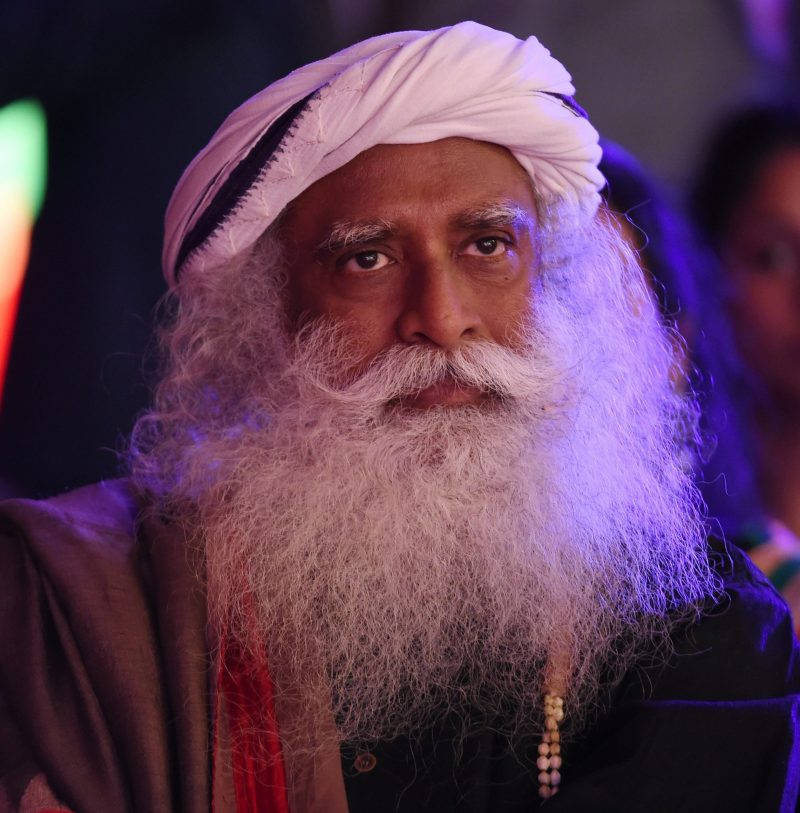 Sadhguru In A Crowd Background