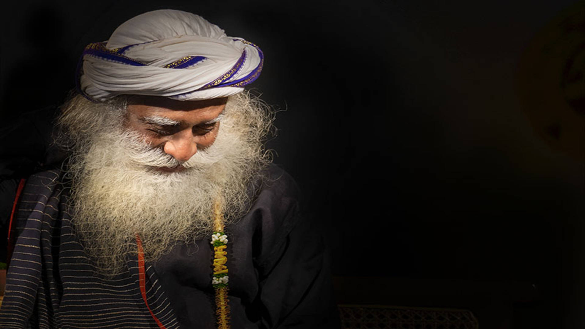 Sadhguru Looking Down Background