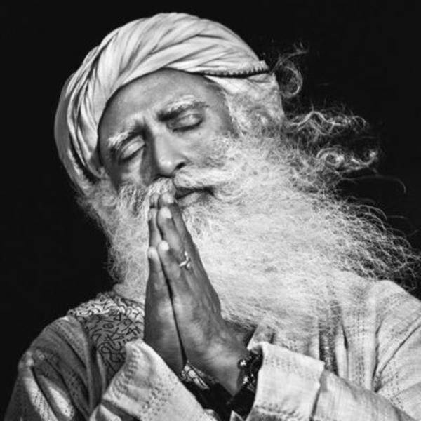 Sadhguru Meditating Black And White Background